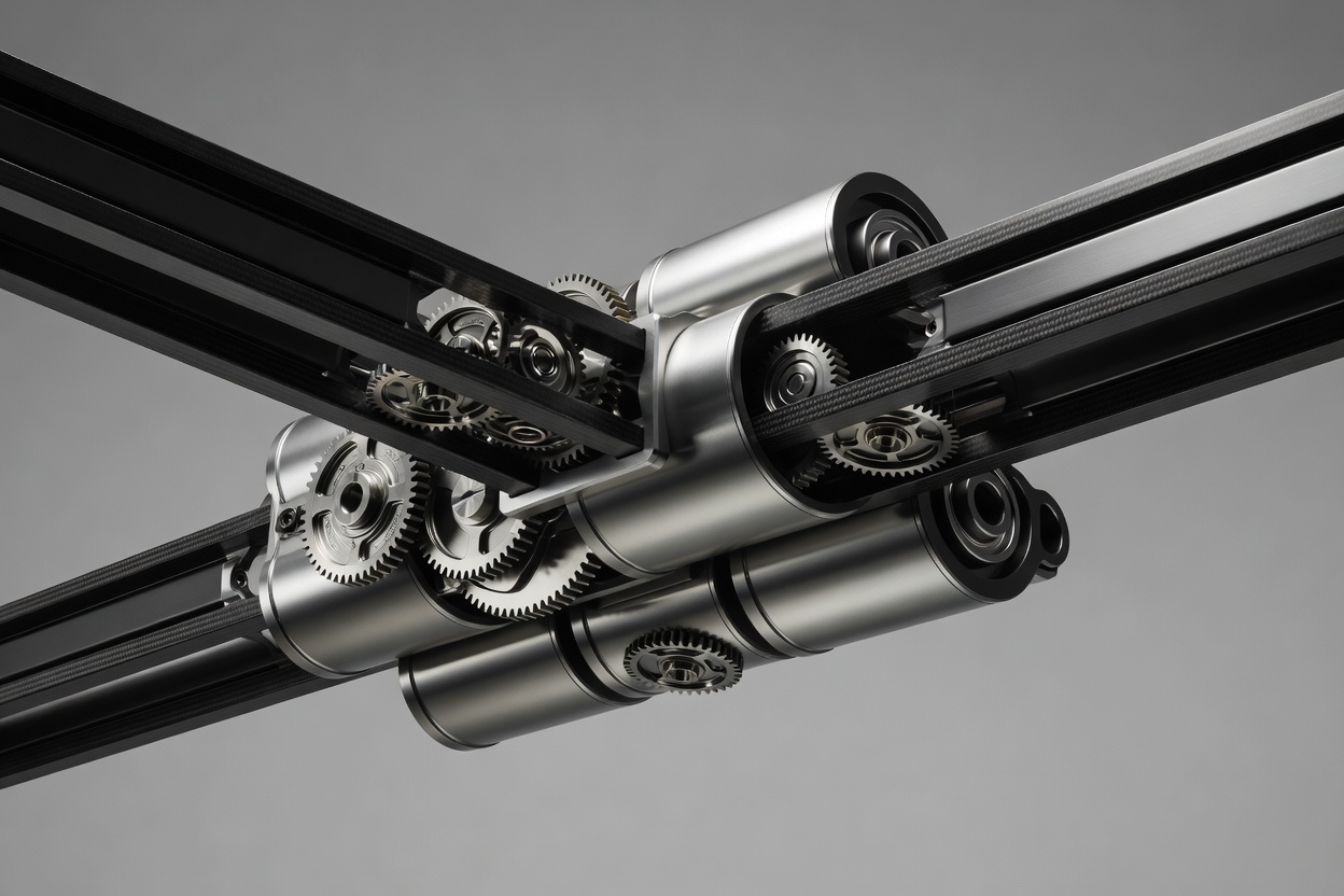 Monochromatic structural design element highlighting precision engineering concept